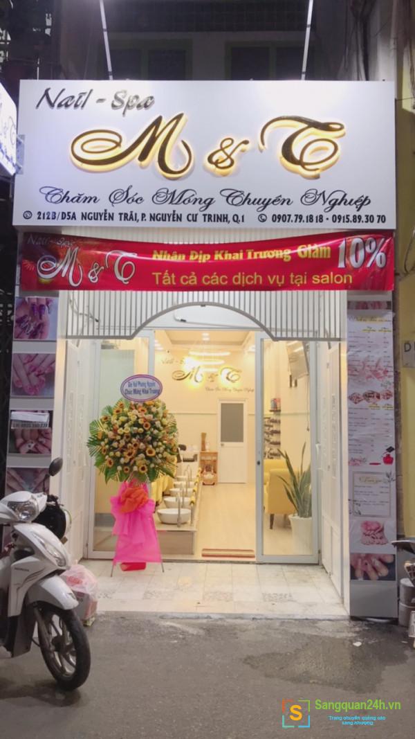 Sang nhanh tiệm Nail & Spa mặt tiền đường Nguyễn Trãi, trung tâm thương mại quận 1.