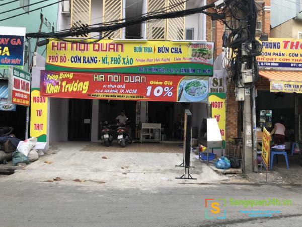 Cần sang quán cơm + phở + bún chả mặt tiền đường Bình Giã, phường 13, quận Tân Bình gần sát đại lộ Cộng Hòa.