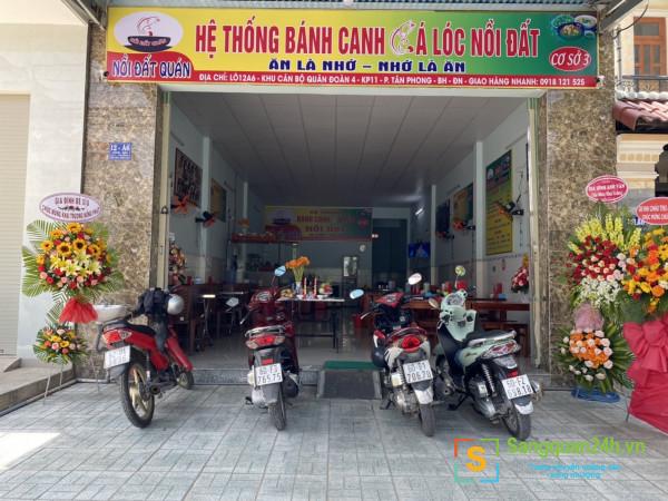 Sang nhượng cửa hàng bánh canh cá lóc nồi đất nằm khu dân cư đông, trung tâm thành phố Biên Hoà.